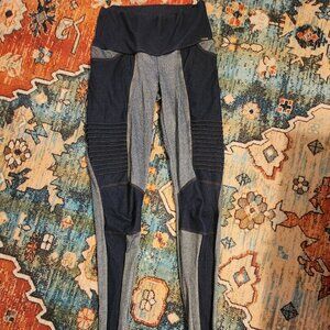 EUC Melodia Designs Faux Denim Moto Leggings